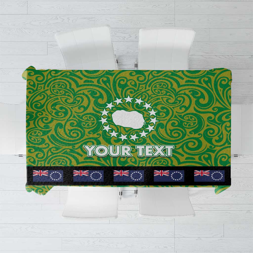 Cook Islands Merry Christmas Tablecloth Santa Suit Style With Polynesian Pattern LT03 Green - Polynesian Pride