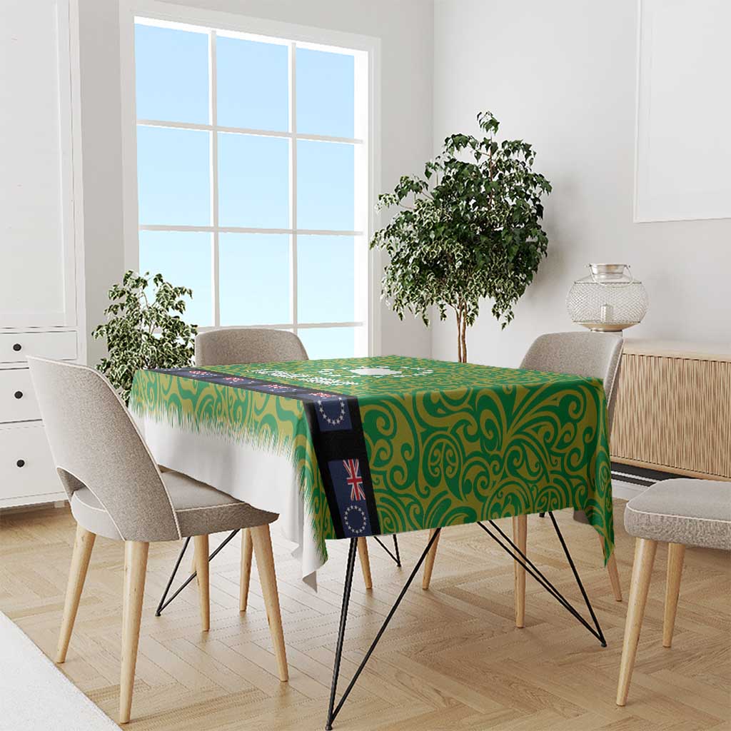 Cook Islands Merry Christmas Tablecloth Santa Suit Style With Polynesian Pattern LT03 - Polynesian Pride