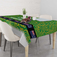 Cook Islands Merry Christmas Tablecloth Santa Suit Style With Polynesian Pattern LT03 - Polynesian Pride