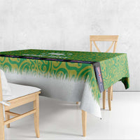 Cook Islands Merry Christmas Tablecloth Santa Suit Style With Polynesian Pattern LT03 - Polynesian Pride