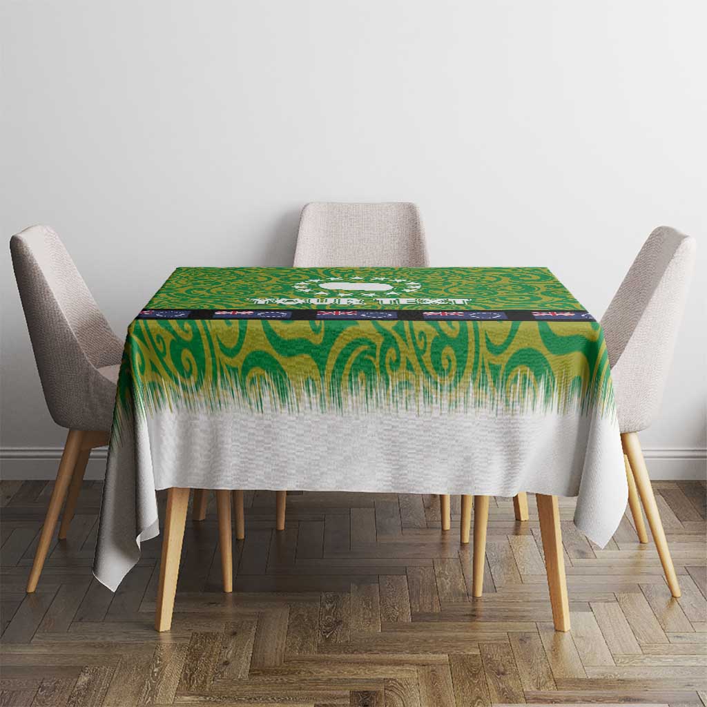 Cook Islands Merry Christmas Tablecloth Santa Suit Style With Polynesian Pattern LT03 - Polynesian Pride