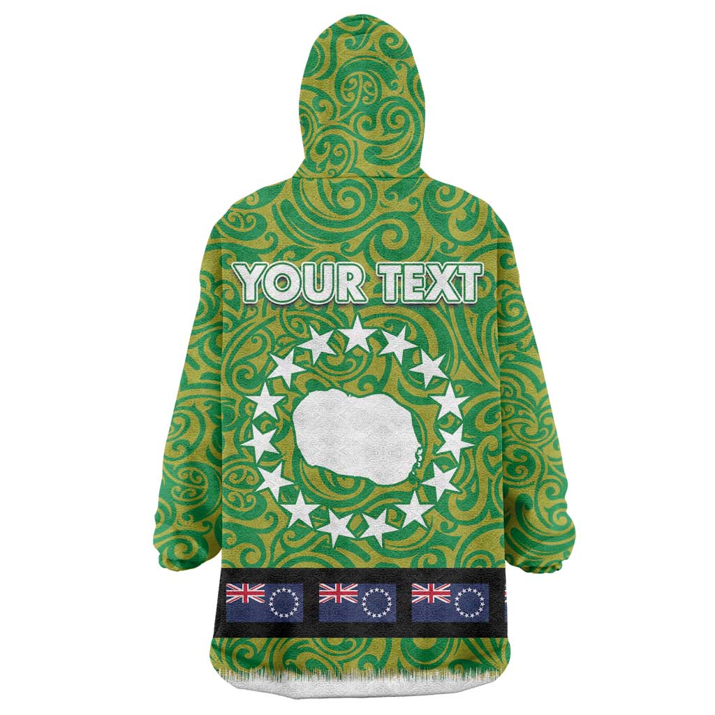 Cook Islands Merry Christmas Wearable Blanket Hoodie Santa Suit Style With Polynesian Pattern