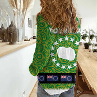 Cook Islands Merry Christmas Women Casual Shirt Santa Suit Style With Polynesian Pattern LT03 - Polynesian Pride