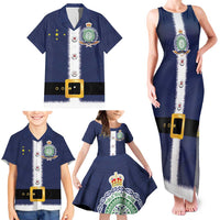 Niue Merry Christmas Family Matching Tank Maxi Dress and Hawaiian Shirt Santa Suit Style With Hiapo Pattern LT03 - Polynesian Pride