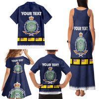 Niue Merry Christmas Family Matching Tank Maxi Dress and Hawaiian Shirt Santa Suit Style With Hiapo Pattern LT03 - Polynesian Pride