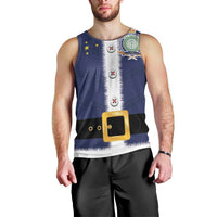Niue Merry Christmas Men Tank Top Santa Suit Style With Hiapo Pattern LT03 - Polynesian Pride