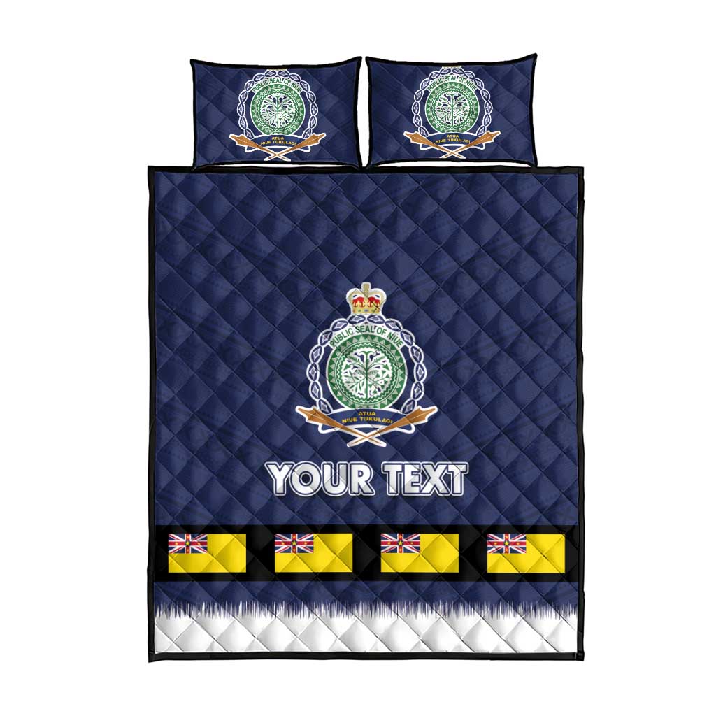 Niue Merry Christmas Quilt Bed Set Santa Suit Style With Hiapo Pattern