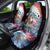 Hawaiian Mele Kalikimaka Car Seat Cover Santa Claus Driving The Whale with Sunset Ocean Landscape