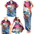 Hawaiian Mele Kalikimaka Family Matching Tank Maxi Dress and Hawaiian Shirt Santa Claus Driving The Whale with Sunset Ocean Landscape