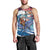 Hawaiian Mele Kalikimaka Men Tank Top Santa Claus Driving The Whale with Sunset Ocean Landscape