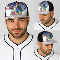 Guam and United States Together Baseball Net Cap Bald Eagle and Guam Seal with Flower and Tribal Tattoos - Polynesian Pride