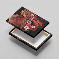 Guam Tribal Chamorro Canvas Wall Art Polynesian Shark with Plumeria and Sea Vibe - Polynesian Pride