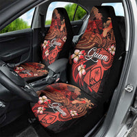 Guam Tribal Chamorro Car Seat Cover Polynesian Shark with Plumeria and Sea Vibe - Polynesian Pride