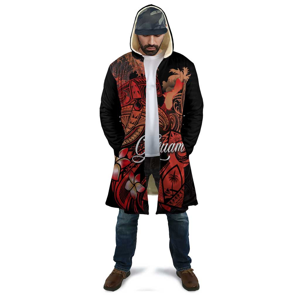 Guam Tribal Chamorro Cloak Polynesian Shark with Plumeria and Sea Vibe - Polynesian Pride