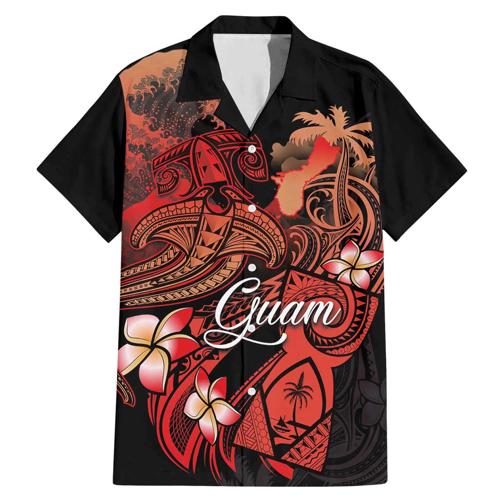 Guam Tribal Chamorro Family Matching Mermaid Dress and Hawaiian Shirt Polynesian Shark with Plumeria and Sea Vibe - Polynesian Pride