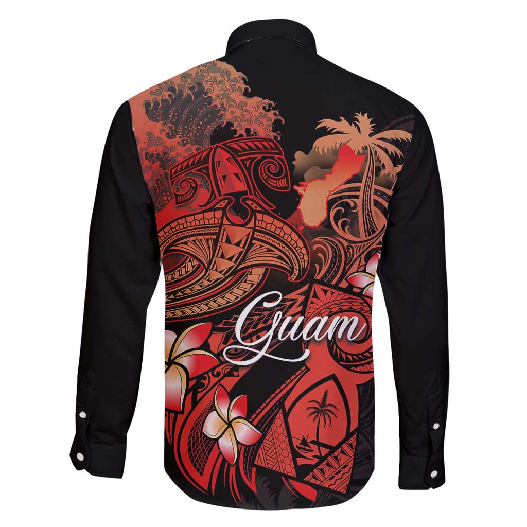 Guam Tribal Chamorro Family Matching Short Sleeve Bodycon Dress and Hawaiian Shirt Polynesian Shark with Plumeria and Sea Vibe - Polynesian Pride