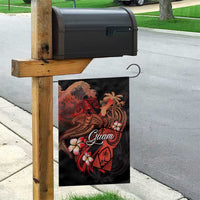 Guam Tribal Chamorro Garden Flag Polynesian Shark with Plumeria and Sea Vibe - Polynesian Pride