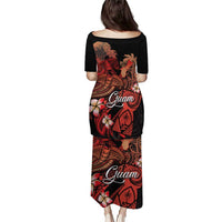 Guam Tribal Chamorro Puletasi Polynesian Shark with Plumeria and Sea Vibe - Polynesian Pride