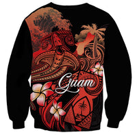 Guam Tribal Chamorro Sweatshirt Polynesian Shark with Plumeria and Sea Vibe - Polynesian Pride