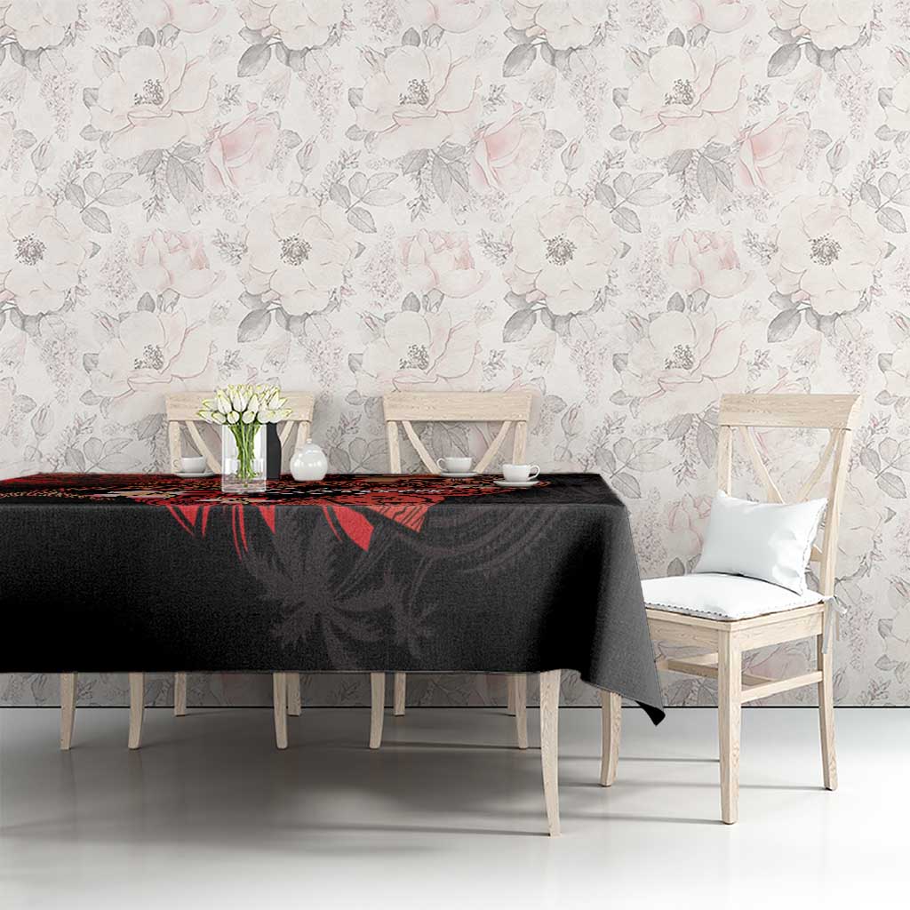 Guam Tribal Chamorro Tablecloth Polynesian Shark with Plumeria and Sea Vibe - Polynesian Pride