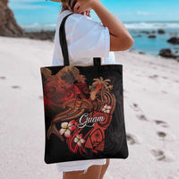 Guam Tribal Chamorro Tote Bag Polynesian Shark with Plumeria and Sea Vibe - Polynesian Pride