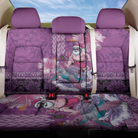 Hawaii Mele Kalikimaka Back Car Seat Cover Funny Santa with Tribal Tattoos Kakau Purple Color - Polynesian Pride