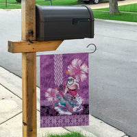Hawaii Mele Kalikimaka Garden Flag Funny Santa with Tribal Tattoos Kakau Purple Color - Polynesian Pride