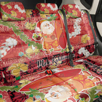 Hawaii Santa Mele Kalikimaka Back Car Seat Cover Tropical Puakenikeni Lei with Polynesian Tribal Pattern - Polynesian Pride