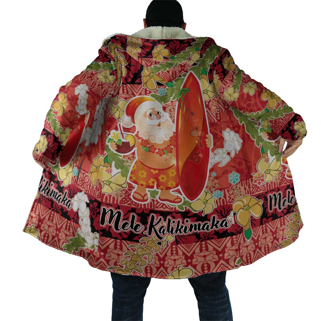 Hawaii Santa Mele Kalikimaka Cloak Tropical Puakenikeni Lei with Polynesian Tribal Pattern - Polynesian Pride