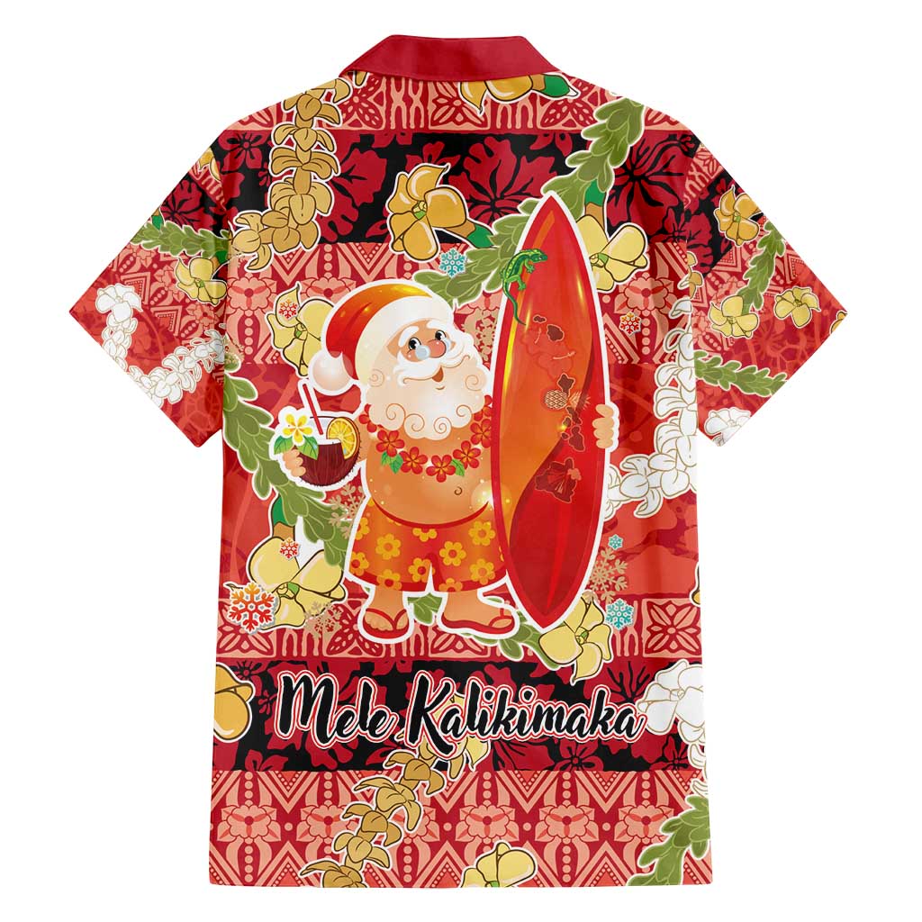 Hawaii Santa Mele Kalikimaka Family Matching Long Sleeve Bodycon Dress and Hawaiian Shirt Tropical Puakenikeni Lei with Polynesian Tribal Pattern - Polynesian Pride