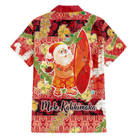 Hawaii Santa Mele Kalikimaka Hawaiian Shirt Tropical Puakenikeni Lei with Polynesian Tribal Pattern - Polynesian Pride