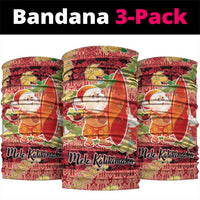 Hawaii Santa Mele Kalikimaka Neck Gaiter Tropical Puakenikeni Lei with Polynesian Tribal Pattern - Polynesian Pride