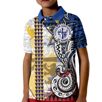Hawaii Lutheran High School Kid Polo Shirt Kakau Pattern Splash Style LT03 Kid Red - Polynesian Pride