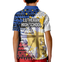 Hawaii Lutheran High School Kid Polo Shirt Kakau Pattern Splash Style LT03 - Polynesian Pride