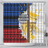 Hawaii Lutheran High School Shower Curtain Kakau Pattern Splash Style LT03 - Polynesian Pride
