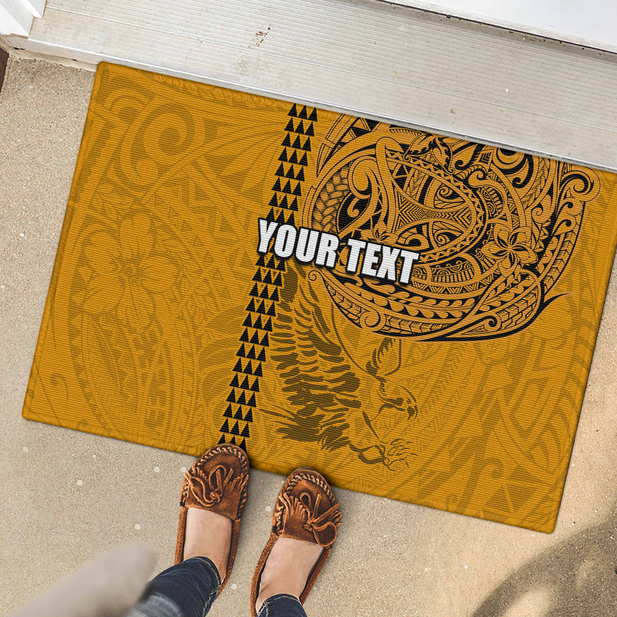 Nanakuli High and Intermediate School Rubber Doormat Tribal Kakau Pattern LT03 - Polynesian Pride