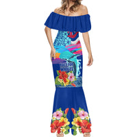 Hawaii Race For Whales Mermaid Dress Flag and Polynesian Hibiscus LT03 - Polynesian Pride