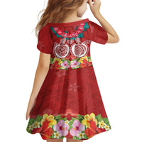 Polynesian Valentine Day Family Matching Off Shoulder Short Dress and Hawaiian Shirt Love Couple Turtle Maori Hibiscus Red Style LT03 - Polynesian Pride
