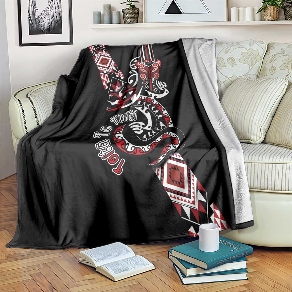 Aotearoa Toitu Te Tiriti-Honour the Treaty Blanket Maori Taniwha Haka with Taniko and Tukutuku