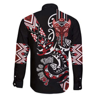 Aotearoa Toitu Te Tiriti-Honour the Treaty Family Matching Puletasi and Hawaiian Shirt Maori Taniwha Haka with Taniko and Tukutuku LT03 - Polynesian Pride