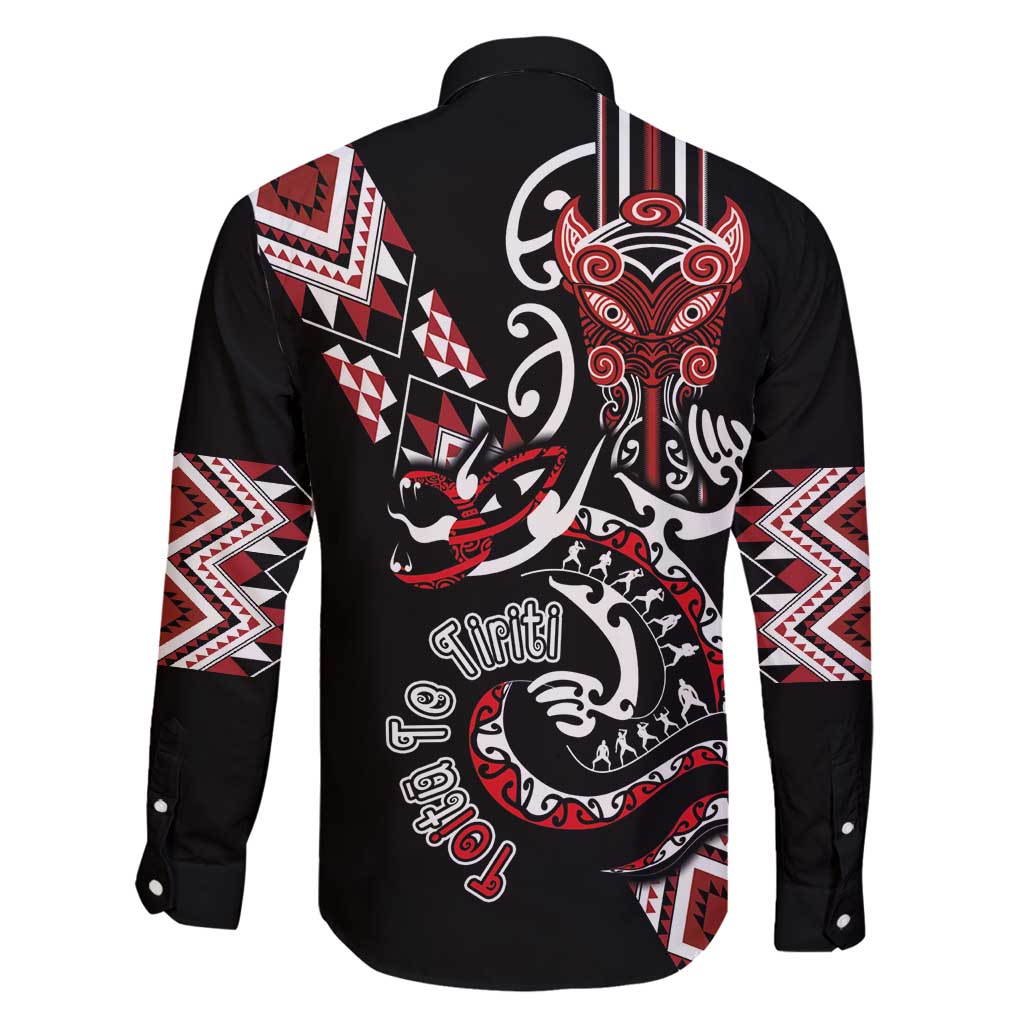 Aotearoa Toitu Te Tiriti-Honour the Treaty Family Matching Summer Maxi Dress and Hawaiian Shirt Maori Taniwha Haka with Taniko and Tukutuku LT03 - Polynesian Pride