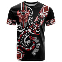Aotearoa Toitu Te Tiriti-Honour the Treaty T Shirt Maori Taniwha Haka with Taniko and Tukutuku LT03 Black - Polynesian Pride