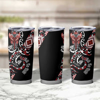 Aotearoa Toitu Te Tiriti-Honour the Treaty Tumbler Cup Maori Taniwha Haka with Taniko and Tukutuku LT03 - Polynesian Pride