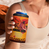 Australia and New Zealand ANZAC Day 4 in 1 Can Cooler Tumbler Soldiers Memories - Red Poppies with Aboriginal and Maori Art LT03 - Polynesian Pride