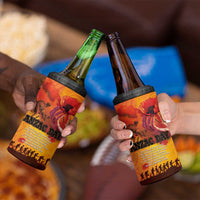 Australia and New Zealand ANZAC Day 4 in 1 Can Cooler Tumbler Soldiers Memories - Red Poppies with Aboriginal and Maori Art LT03 - Polynesian Pride