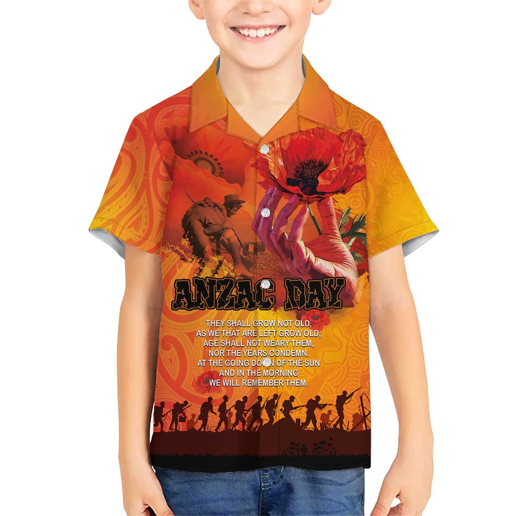 Australia and New Zealand ANZAC Day Hawaiian Shirt Soldiers Memories - Red Poppies with Aboriginal and Maori Art
