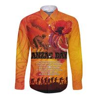 Australia and New Zealand ANZAC Day Long Sleeve Button Shirt Soldiers Memories - Red Poppies with Aboriginal and Maori Art