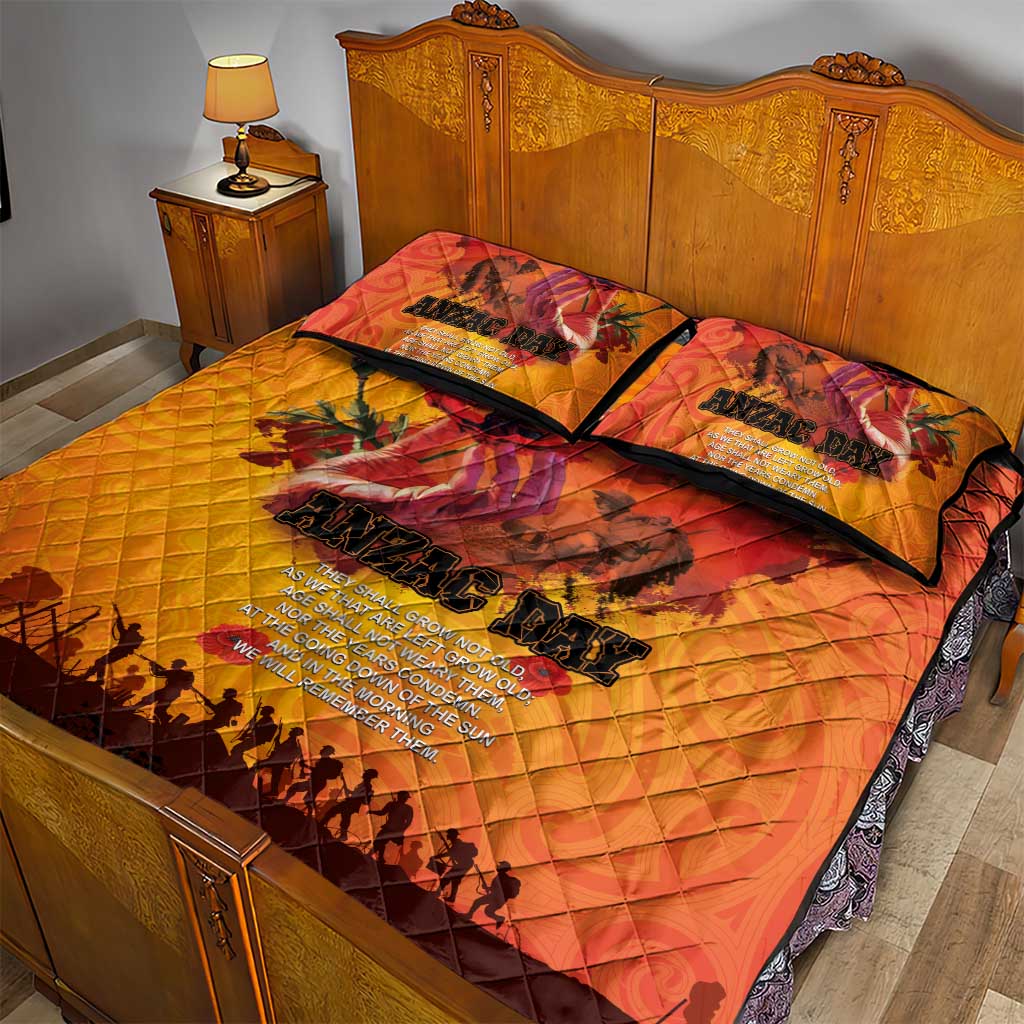 Australia and New Zealand ANZAC Day Quilt Bed Set Soldiers Memories - Red Poppies with Aboriginal and Maori Art