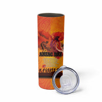 Australia and New Zealand ANZAC Day Skinny Tumbler Soldiers Memories - Red Poppies with Aboriginal and Maori Art LT03 - Polynesian Pride
