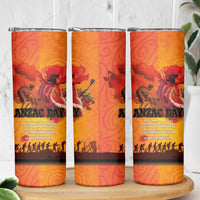 Australia and New Zealand ANZAC Day Skinny Tumbler Soldiers Memories - Red Poppies with Aboriginal and Maori Art LT03 - Polynesian Pride